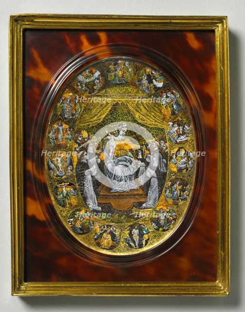 Plaque Depicting the Madonna and Frame, mid 1500s for plaque c. 1600 for frame . Creator: Unknown.