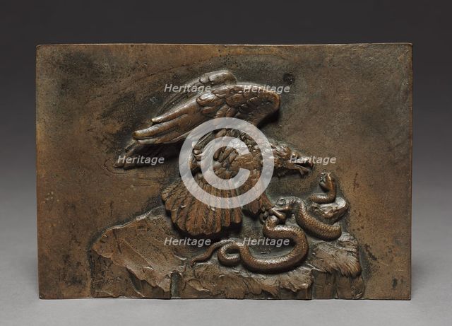 Plaque: Eagle with Snake, c.1830 - 1875. Creator: Antoine-Louis Barye (French, 1796-1875).