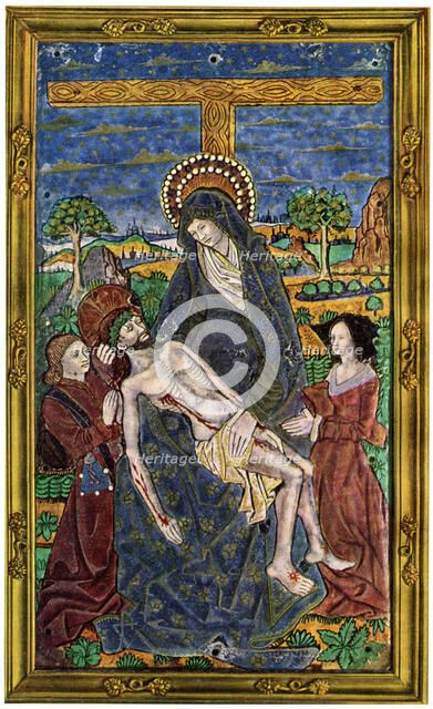 Plaque, enamel on copper, 15th century, (1931). Artist: Unknown