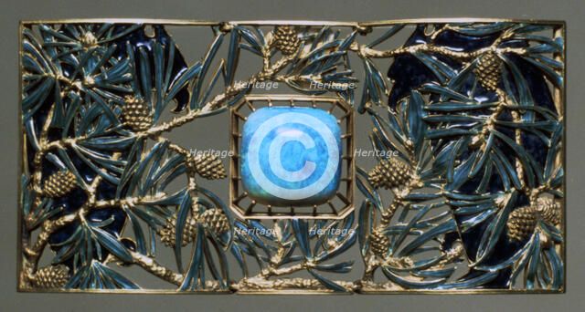 Plaque for eagles and pine choker, c1899-1901. Artist: Rene Lalique