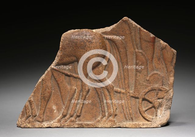 Plaque Fragment of Horses and Chariot, 500-475. Creator: Unknown.