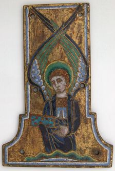 Plaque from a Cross with the Winged Man of Saint Matthew, French, ca. 1185-95. Creator: Unknown