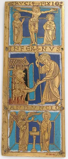 Plaque from a Portable Altar with Scenes from the Life of Jesus, German, ca. 1160-80. Creator: Unknown