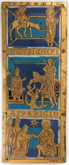 Plaque from a Portable Altar with Scenes from the Life of Jesus, German, ca. 1160-80. Creator: Unknown