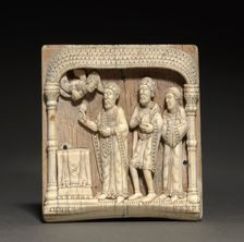 Plaque from a Portable Altar: Zacharias at the Altar, c. 1100-1125. Creator: Unknown