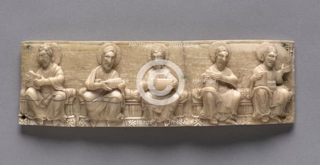 Plaque from a Portable Altar Showing Christ and the Apostles, 1050-1100. Creator: Unknown.