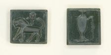 Plaque: Lion and Ankh/Libation Vessel, Egypt, New Kingdom, Dynasties 18-20 (about 1550 -1069 BCE). Creator: Unknown