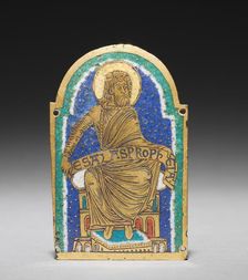 Plaque: Seated Prophet from a Reliquary Shrine: Esais (Isaiah), c. 1170-1180. Creator: Unknown