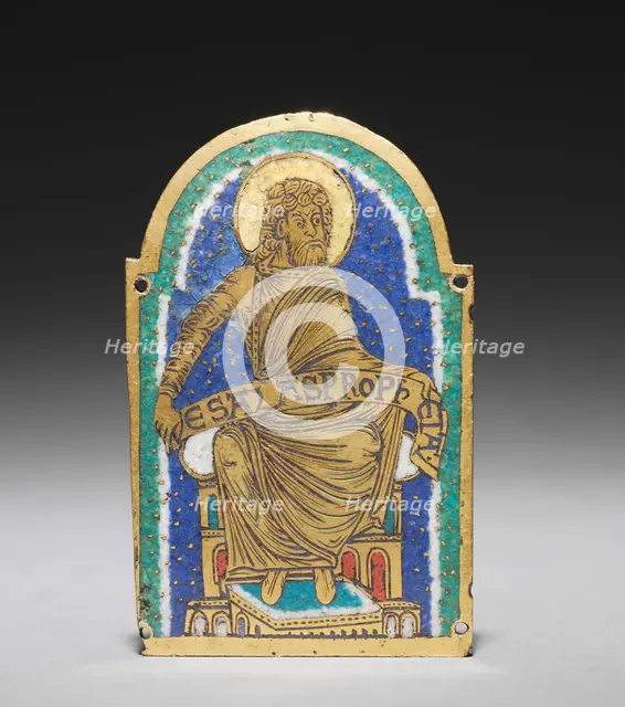 Plaque: Seated Prophet from a Reliquary Shrine: Esais (Isaiah), c. 1170-1180. Creator: Unknown.