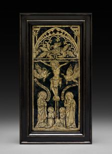 Plaque: The Crucifixion with Angels and Saints, c. 1400-1425. Creator: Unknown
