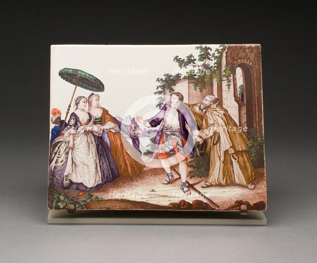 Plaque: The Geese of Brother Phillippe (Les Oies du Frere Philippe), Germany, c. 1750. Creator: Künersberg Faience Manufactory.