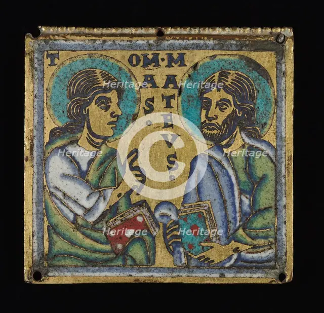 Plaque: Thomas and Matthew, c. 1160. Creator: Unknown.