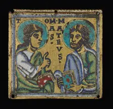 Plaque: Thomas and Matthew, c. 1160. Creator: Unknown