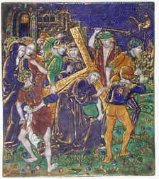 Plaque with Christ Carring Cross, French, 16th century. Creator: Unknown
