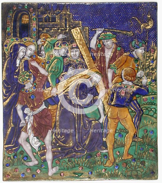 Plaque with Christ Carring Cross, French, 16th century. Creator: Unknown.