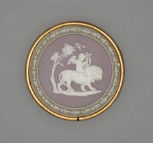 Plaque with Cupid and Lion, Burslem, c. 1780. Creator: Wedgwood