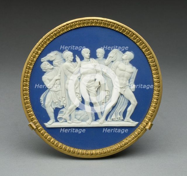 Plaque with Arming of Achilles, Burslem, 1790. Creator: Wedgwood.