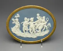Plaque with Boys Playing, Burslem, 1769/80. Creator: Wedgwood