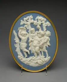Plaque with Bacchus, Fauns, and Silenus, Burslem, 1769/80. Creator: Wedgwood