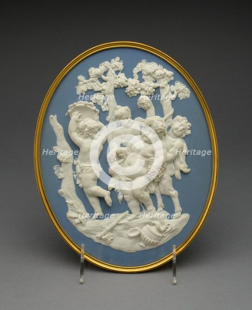 Plaque with Bacchus, Fauns, and Silenus, Burslem, 1769/80. Creator: Wedgwood.