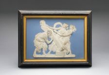 Plaque with Bacchantes and Satyr, Burslem, c. 1800. Creator: Wedgwood