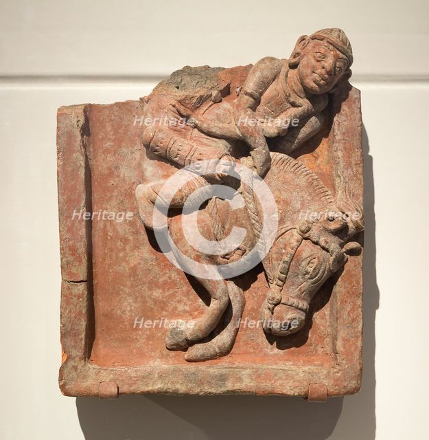 Plaque with Galloping Horse and Rider, Gupta period, 4th/5th century. Creator: Unknown.