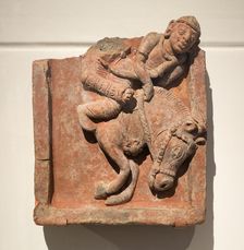 Plaque with Galloping Horse and Rider, Gupta period, 4th/5th century. Creator: Unknown