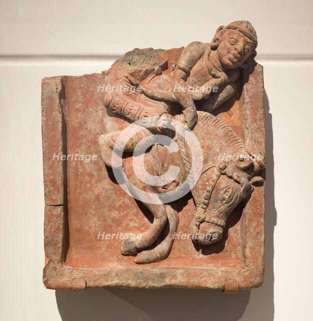 Plaque with Galloping Horse and Rider, Gupta period, 4th/5th century. Creator: Unknown.