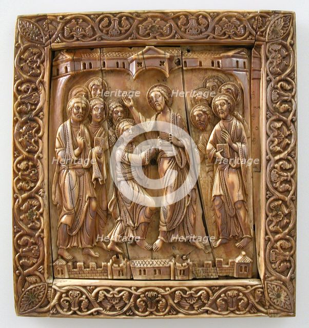 Plaque with Doubting Thomas, German, ca. 1140-60. Creator: Unknown.
