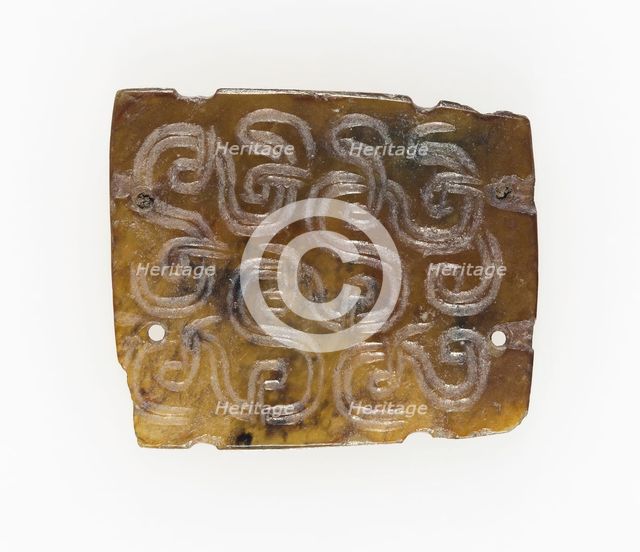 Plaque with Interlinked Scrolls, Eastern Zhou dynasty, (c. 770-256 B.C.), 7th century B.C.  Creator: Unknown.