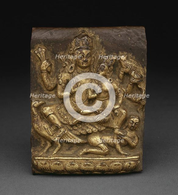 Plaque with Local Deity Ghantakarna and Spouse, c. 1600. Creator: Unknown.