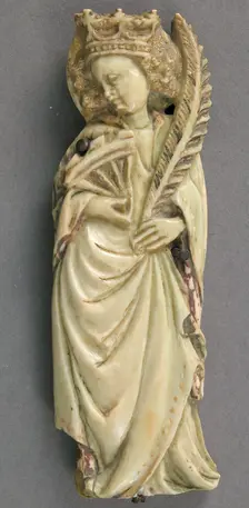 Plaque with Saint Catherine of Alexandria, French, ca. 1400. Creator: Unknown
