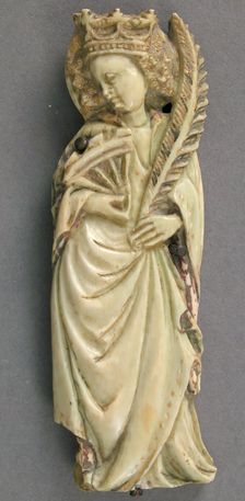 Plaque with Saint Catherine of Alexandria, French, ca. 1400. Creator: Unknown