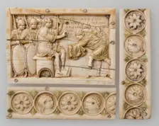 Plaque with Scenes from the Story of Joshua, Byzantine, 900-1000. Creator: Unknown