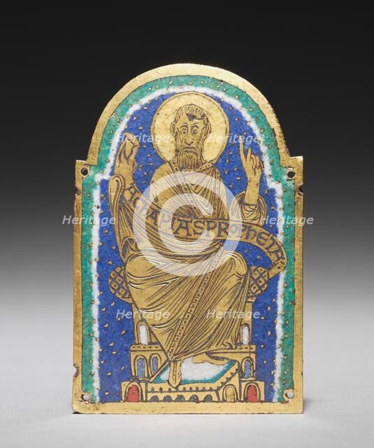 Plaque with Seated Prophet from a Reliquary Shrine: Achapias (Obadiah), c. 1170-1180. Creator: Unknown.