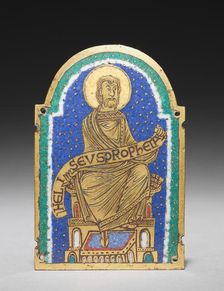 Plaque with Seated Prophet from a Reliquary Shrine: Heliseus (Elisha), c. 1170-1180. Creator: Unknown