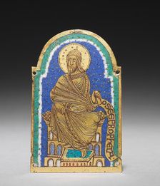 Plaque with Seated Prophet from a Reliquary Shrine: Osea (Hosea), c. 1170-1180. Creator: Unknown