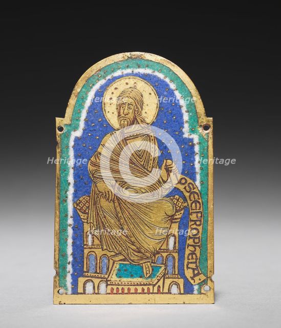 Plaque with Seated Prophet from a Reliquary Shrine: Osea (Hosea), c. 1170-1180. Creator: Unknown.