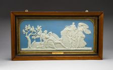 Plaque with Selene and Endymion in Shadow Box, Burslem, Late 18th/19th century. Creator: Wedgwood