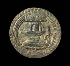 Plaque with Shivalinga and Worshipper (image 1 of 4), 1068. Creator: Unknown