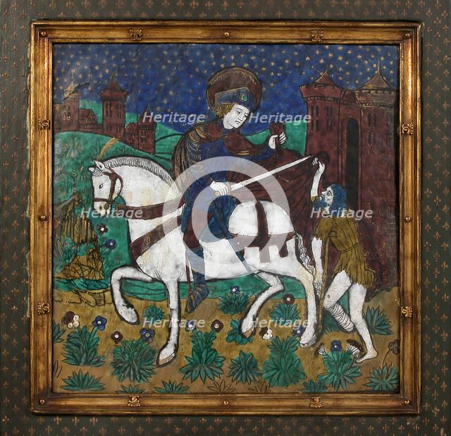 Plaque with St. Martin and the Beggar, French, 16th century. Creator: Unknown.
