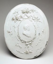 Plaque with Portrait Bust of Benjamin Franklin, c.1775. Creator: Richard Champion