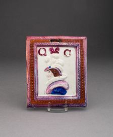 Plaque with Portrait of Queen Charlotte or Caroline, Staffordshire, c. 1810. Creator: Staffordshire Potteries