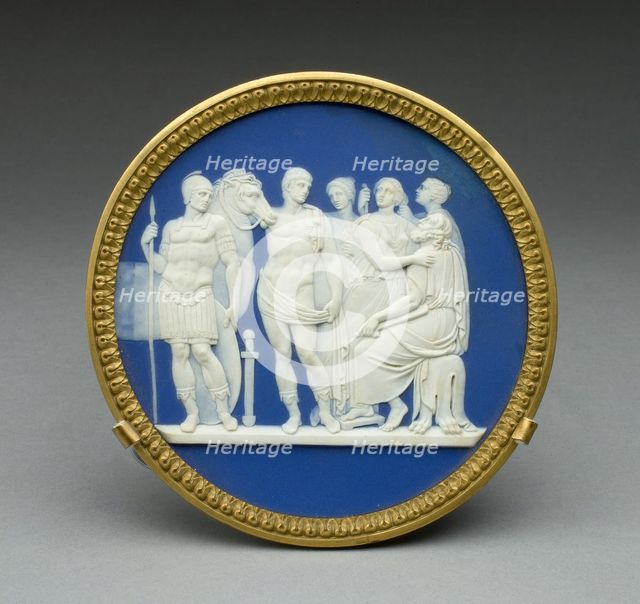Plaque with Priam and Achilles, Burslem, c. 1790. Creator: Wedgwood.