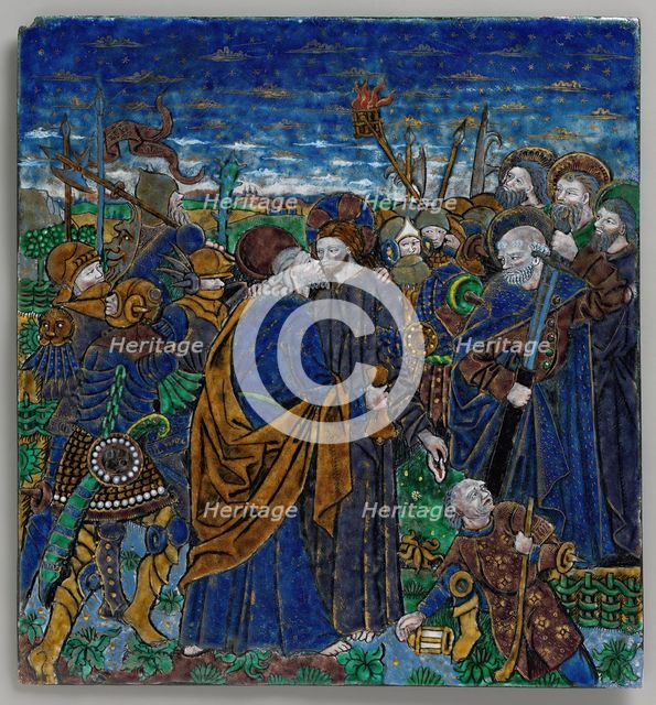 Plaque with The Betrayal of Christ, French, 15th century. Creator: Monvaerni.