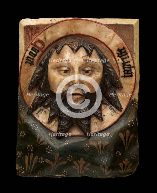 Plaque with the Head of Saint John the Baptist on a Charger, British, 15th century. Creator: Unknown.