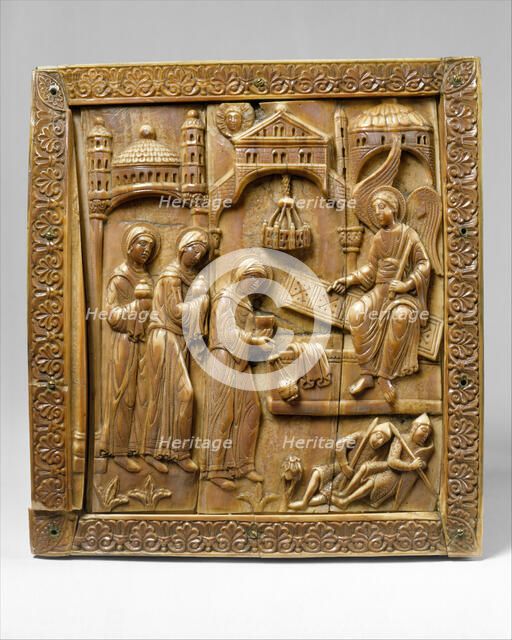 Plaque with the Holy Women at the Sepulchre, German, ca. 1140-60. Creator: Unknown.