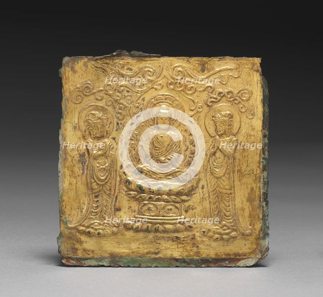 Plaque with the Image of Amitabha Triad, 676-935. Creator: Unknown.