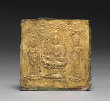 Plaque with the Image of Amitabha Triad, 676-935. Creator: Unknown