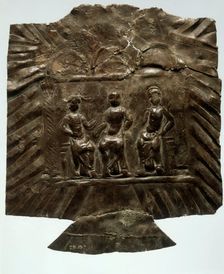 Plaque with the three Celtic mother-goddesses, Roman. Creator: Unknown